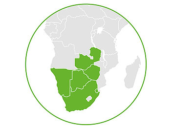 Karte auf der Afrika abgebildet ist