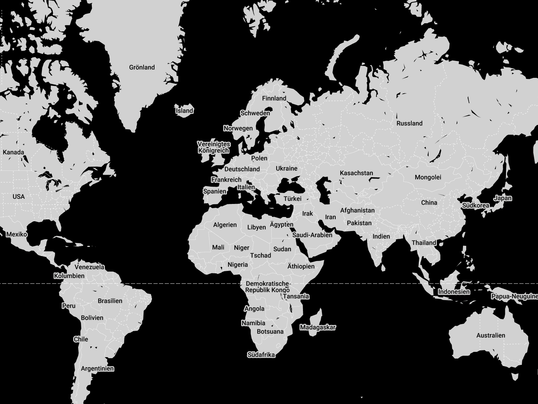Weltkarte schwarzweiß 